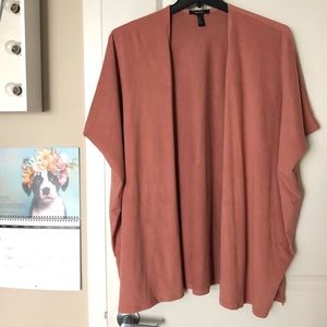 Faux suede pink women's open cardigan cover-up shawl 💗